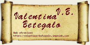 Valentina Betegalo vizit kartica